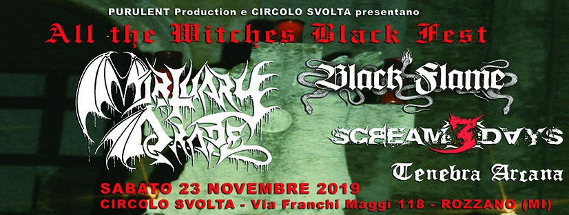 ALL THE WITCHES BLACK FEST – 23/11/2019 Circolo Svolta, Rozzano (MI)