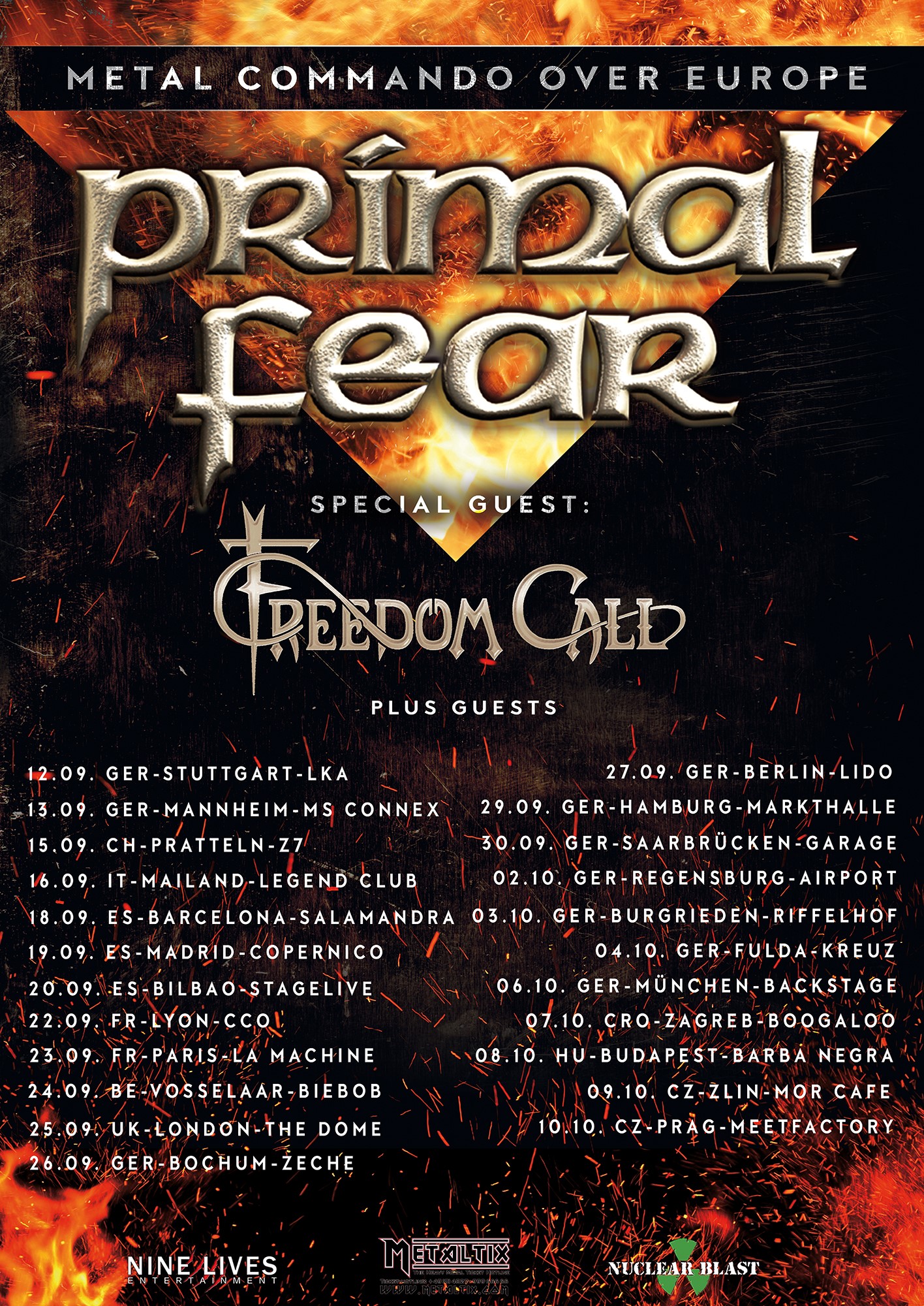 PRIMAL FEAR – annunciano il “Metal Commando Over Europe Tour 2020” con i FREEDOM CALL a settembre / ottobre 2020!