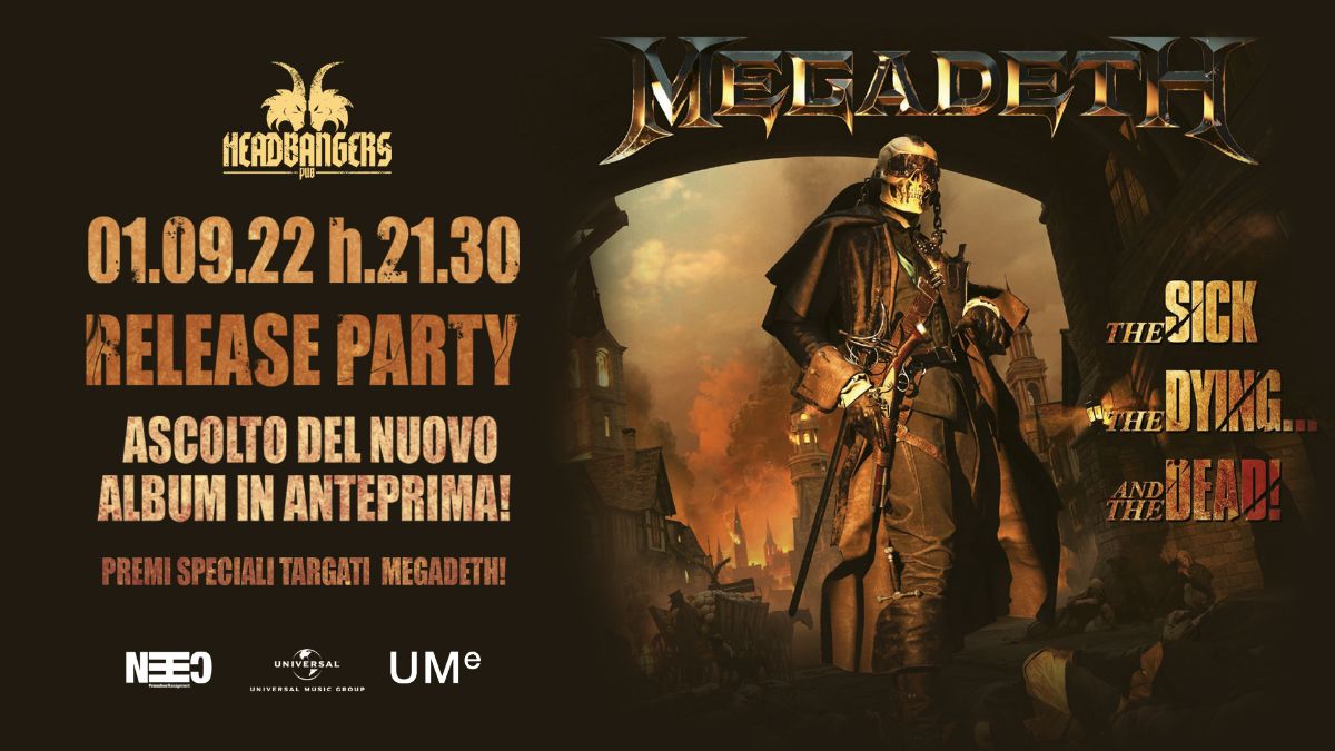 MEGADETH – Release Party all’HEADBANGERS PUB di Milano il 1° settembre