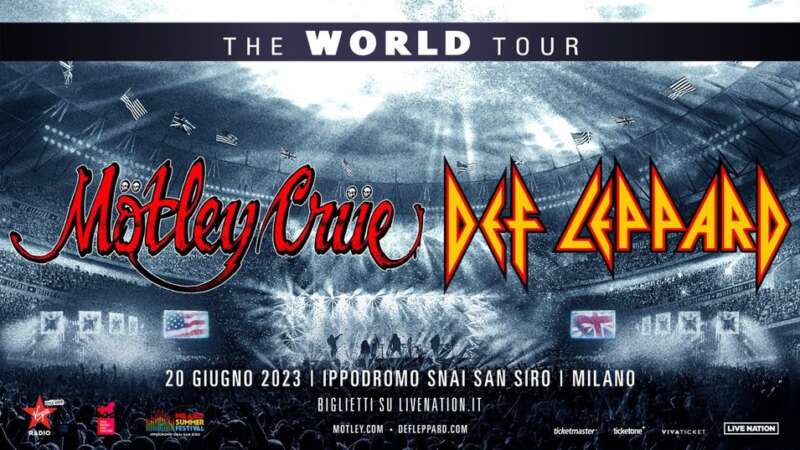 MÖTLEY CRÜE & DEF LEPPARD – annunciano il tour mondiale con un’unica data italiana: 20 giugno 2023 Milano Summer Festival Ippodromo SNAI San Siro
