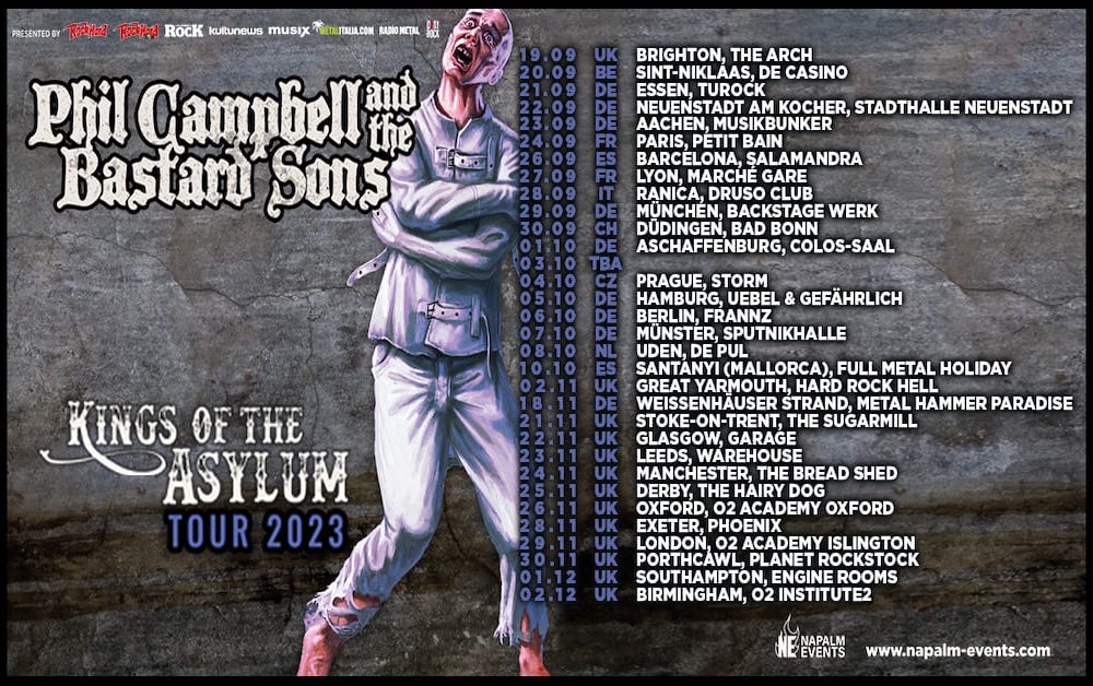 PHIL CAMPBELL & THE BASTARD SONS – annunciato il tour europeo del prossimo autunno; l’8 settembre di scena a Druso (BG)