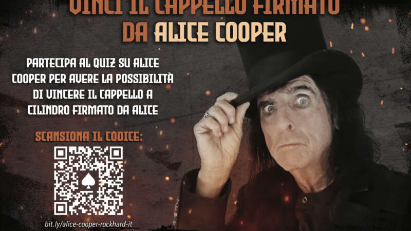 CONCORSO ALICE COOPER – in palio il cappello a cilindro firmato dall’artista!
