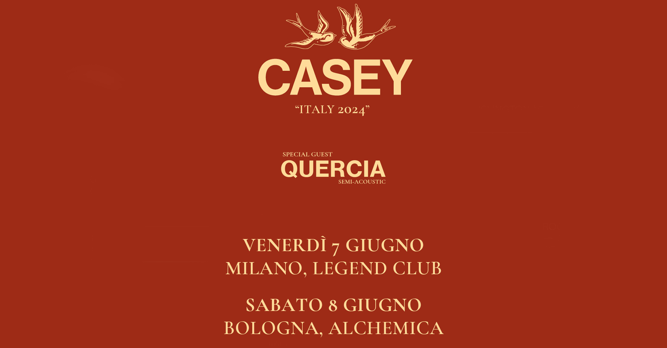CASEY – due date in Italia a giugno insieme ai Quercia