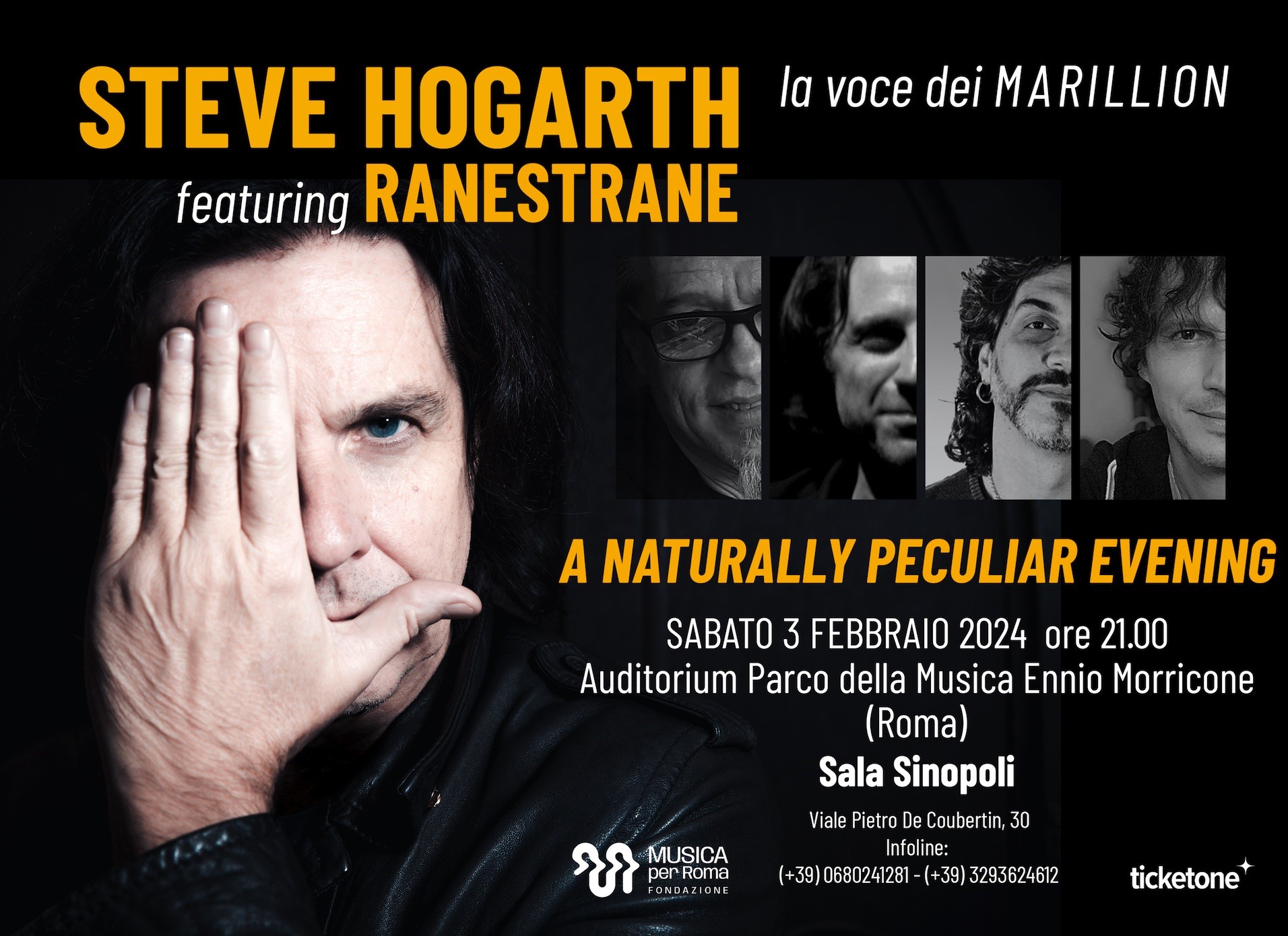 STEVE HOGARTH – data unica in Italia, live a Roma il 3 febbraio presso l’Auditorium Parco della Musica