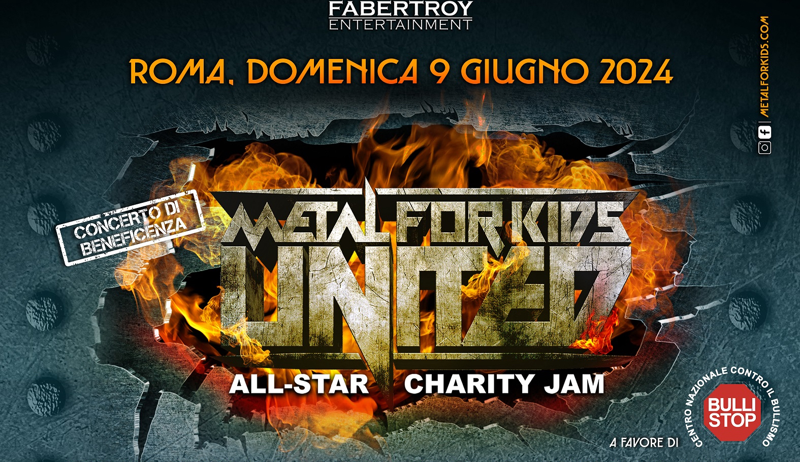 METAL FOR KIDS UNITED – tutti i dettagli dell’evento del 9 giugno al Largo Venue di Roma